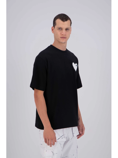 T-shirt ADJ PARIS "COEUR CHIC" NOIR