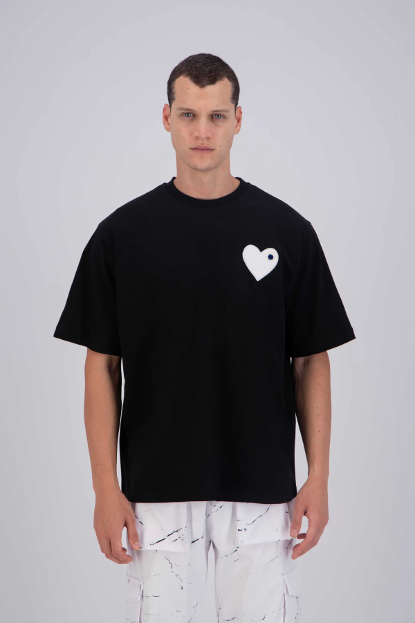 T-shirt ADJ PARIS "COEUR CHIC" NOIR
