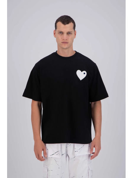 T-shirt ADJ PARIS "COEUR CHIC" NOIR