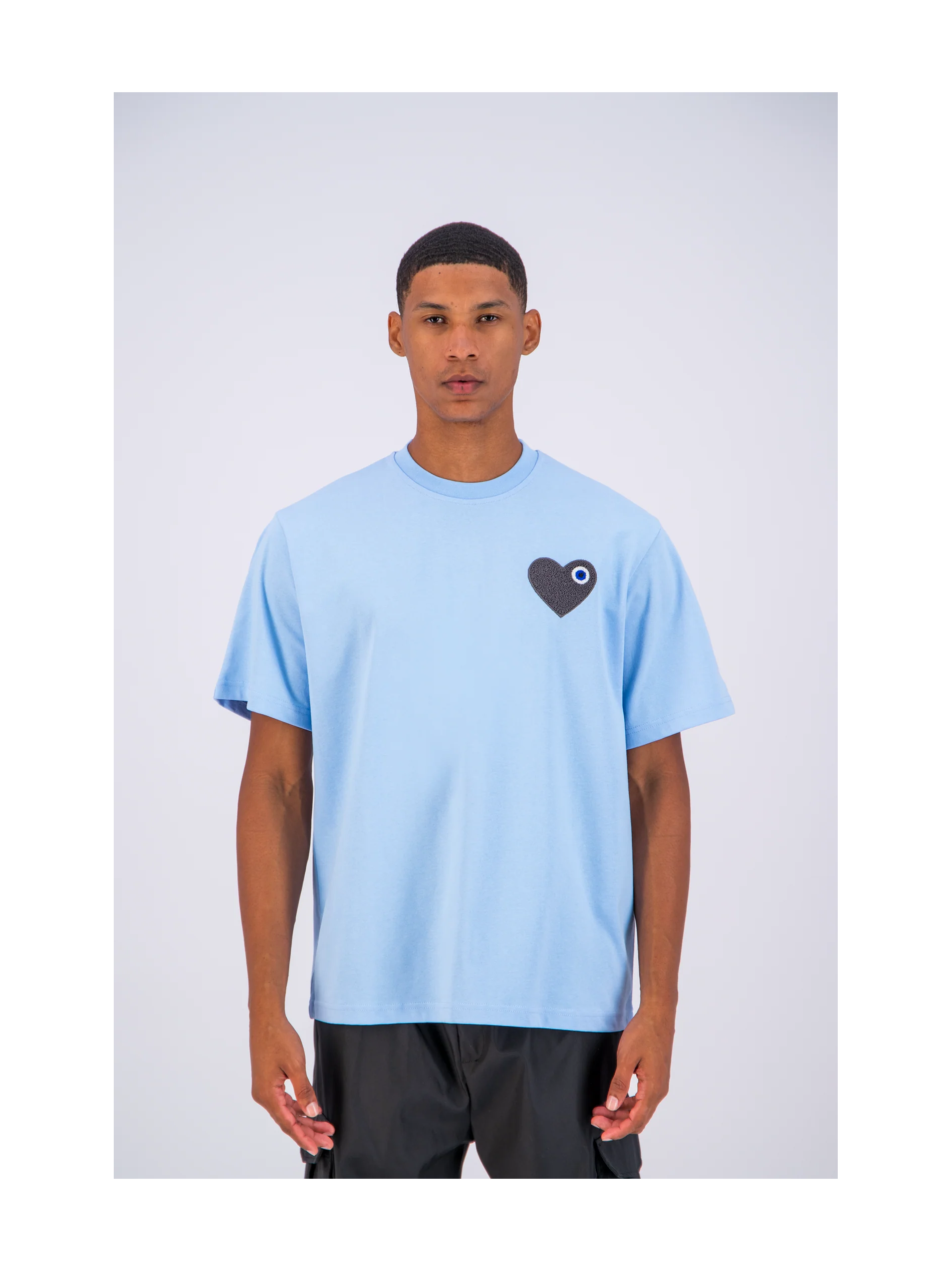 T-shirt ADJ PARIS "COEUR CHIC" BLEU CIEL