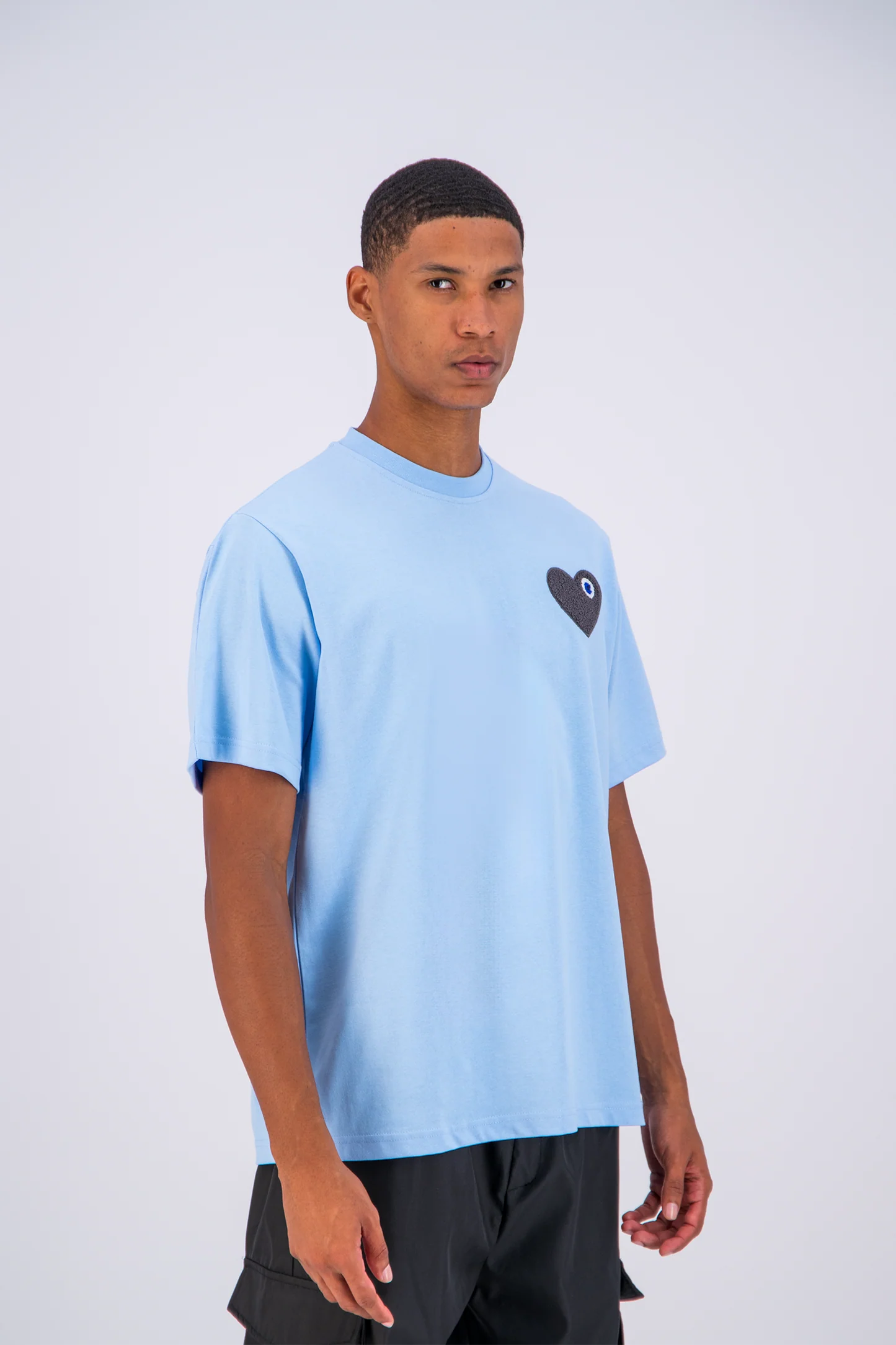 T-shirt ADJ PARIS "COEUR CHIC" BLEU CIEL