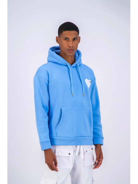 Hoodie ADJ PARIS "COEUR CHIC" BLEU