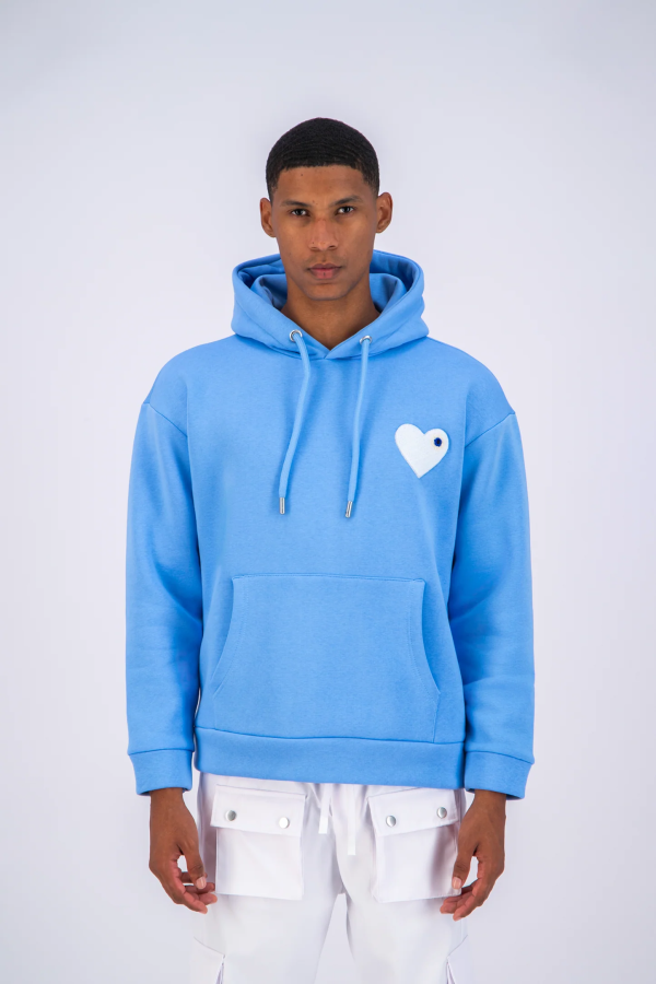 Hoodie ADJ PARIS "COEUR CHIC" BLEU