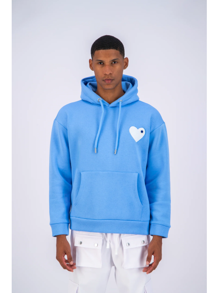 Hoodie ADJ PARIS "COEUR CHIC" BLEU