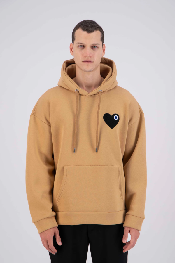 Hoodie ADJ PARIS "COEUR CHIC" CAMEL