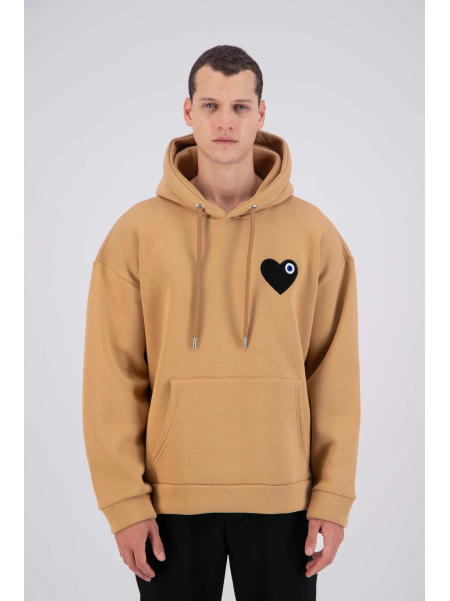 Hoodie ADJ PARIS "COEUR CHIC" CAMEL