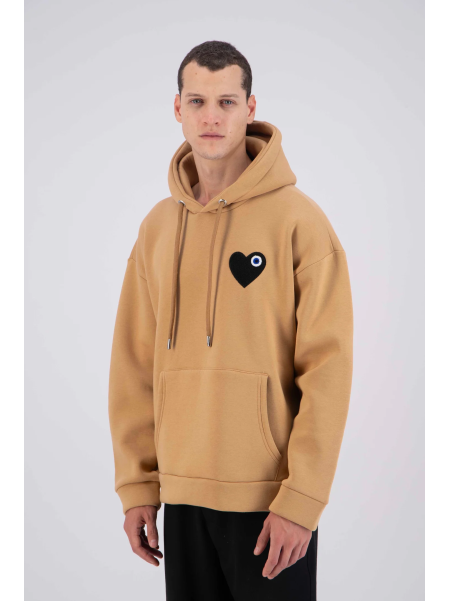 Hoodie ADJ PARIS "COEUR CHIC" CAMEL