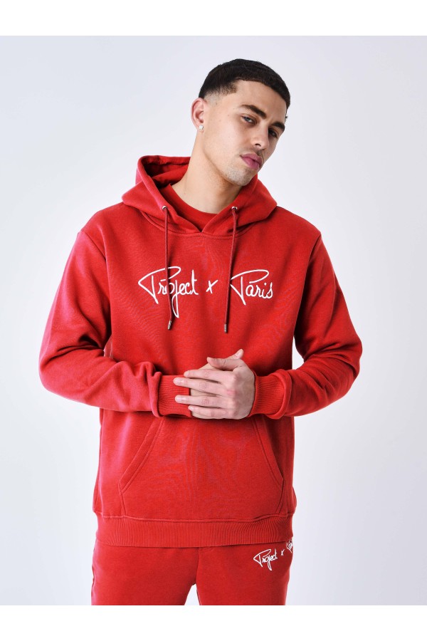 SWEAT À CAPUCHE SIGNATURE ROUGE
