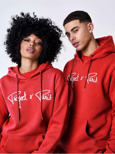 SWEAT À CAPUCHE SIGNATURE ROUGE