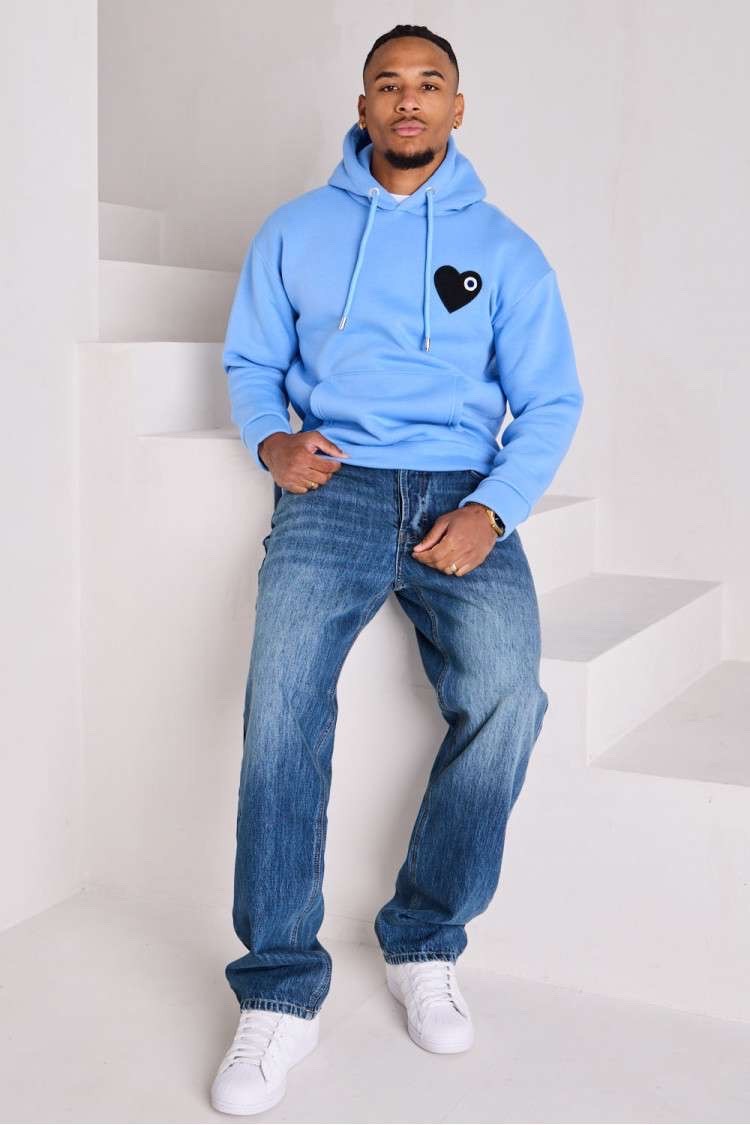 CŒUR CHIC HOODIE BLEU CIEL
