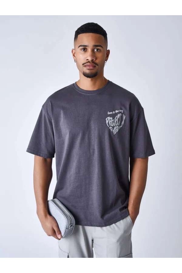 T-SHIRT CŒUR IMPRESSION EN RELIEF