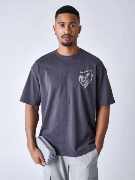 T-SHIRT CŒUR IMPRESSION EN RELIEF