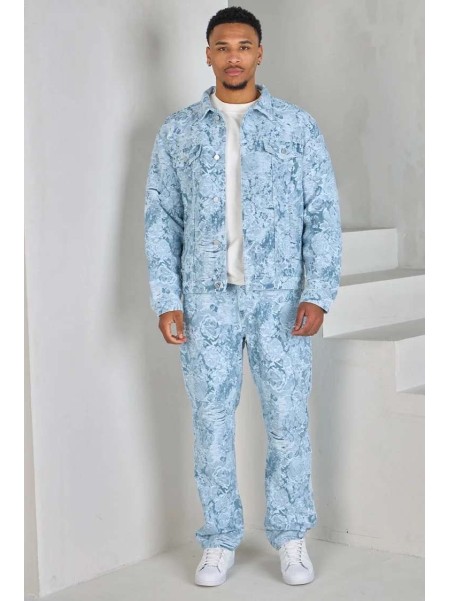 Veste en jean bleu clair John ,H