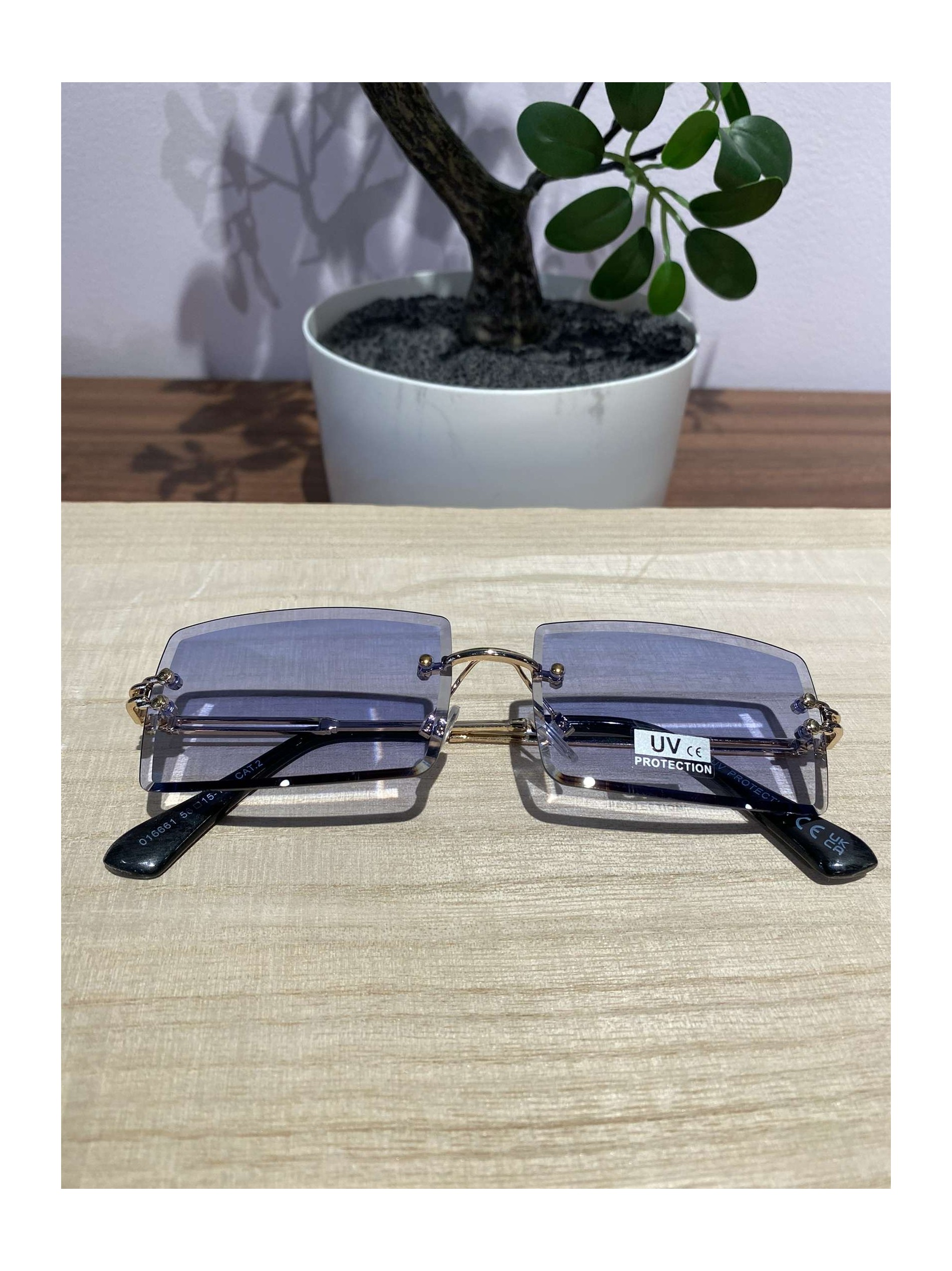 Lunettes carrées bleue