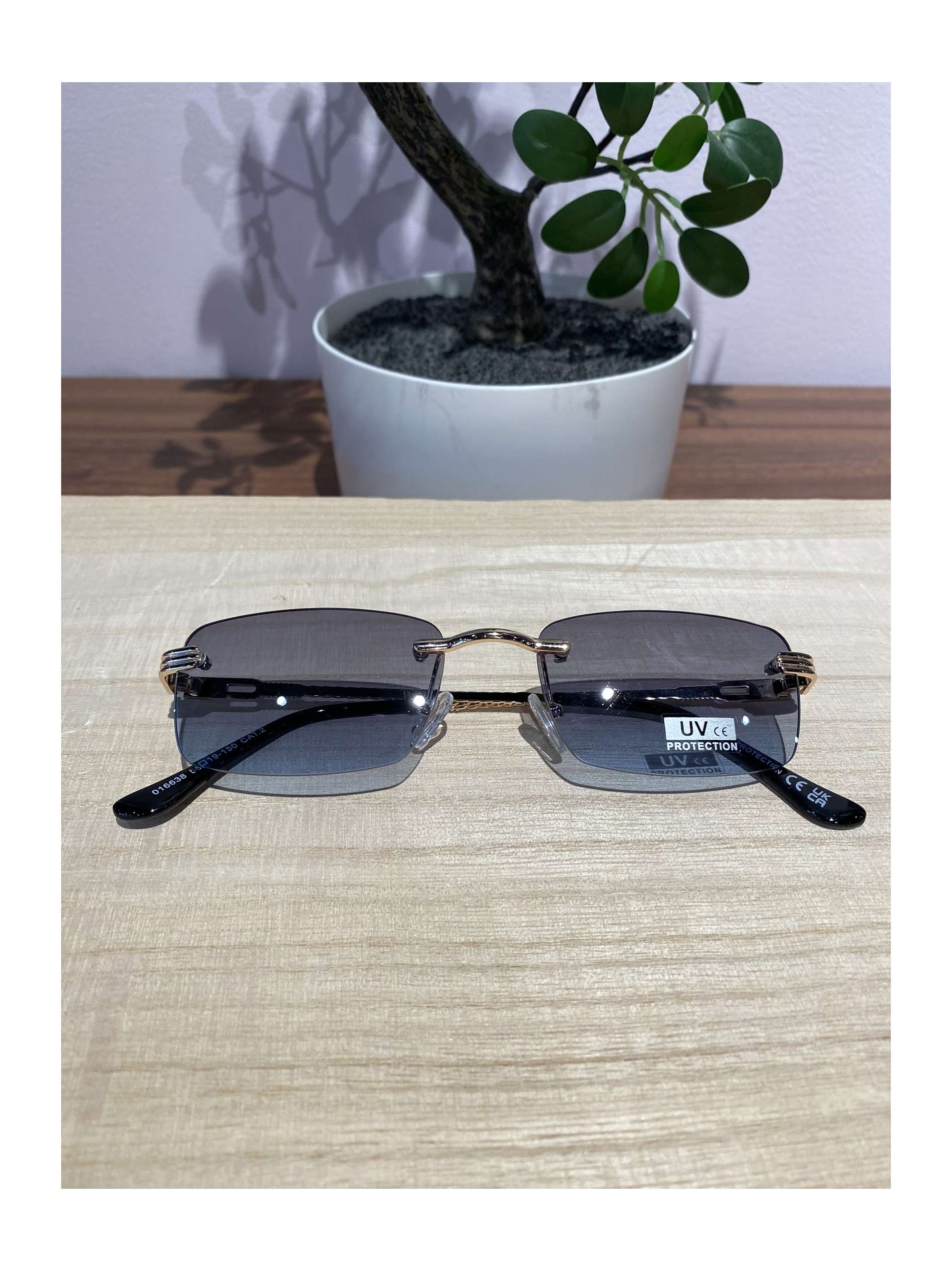 Lunettes bleues bordure arrondi