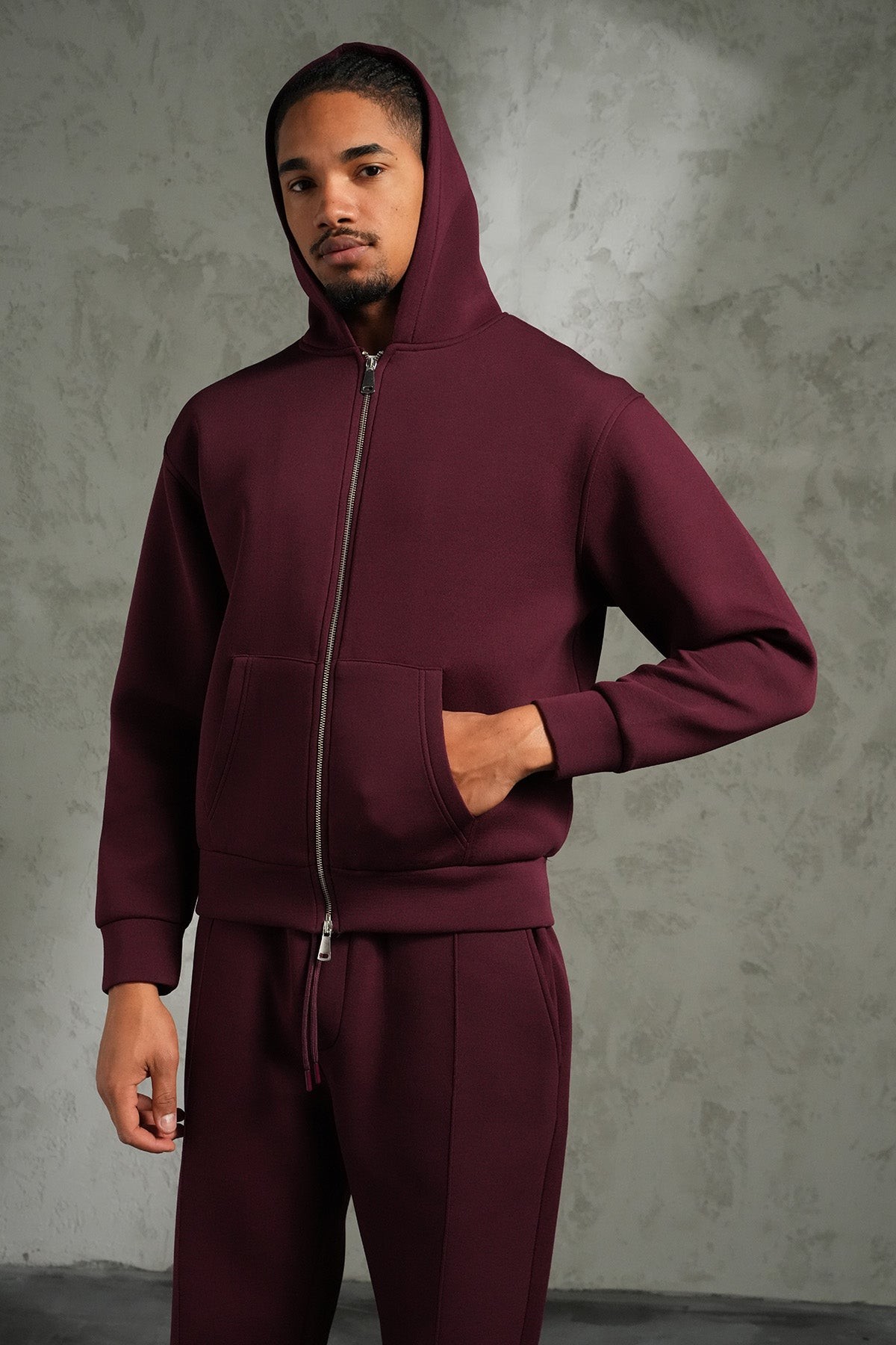 Ensemble IKAO Paris Néoprène Bordeaux LP2613 – Survêtement Homme Tendance au Meilleur Prix